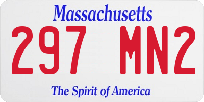 MA license plate 297MN2