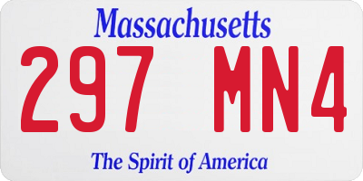 MA license plate 297MN4