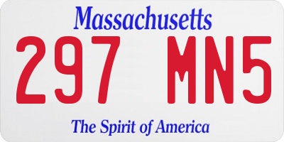 MA license plate 297MN5