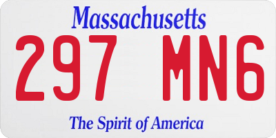 MA license plate 297MN6