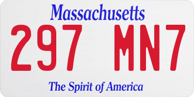 MA license plate 297MN7
