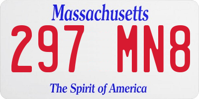 MA license plate 297MN8