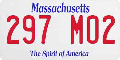 MA license plate 297MO2