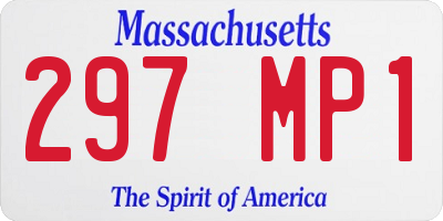 MA license plate 297MP1