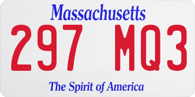 MA license plate 297MQ3