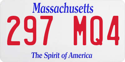 MA license plate 297MQ4