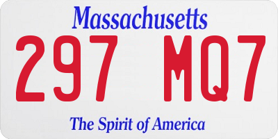 MA license plate 297MQ7