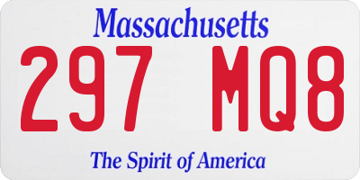 MA license plate 297MQ8