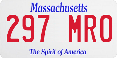 MA license plate 297MR0