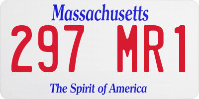 MA license plate 297MR1