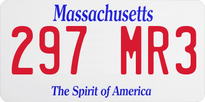 MA license plate 297MR3