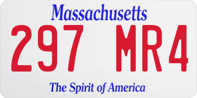 MA license plate 297MR4