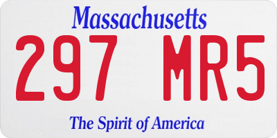MA license plate 297MR5