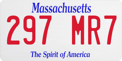MA license plate 297MR7