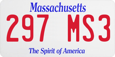 MA license plate 297MS3