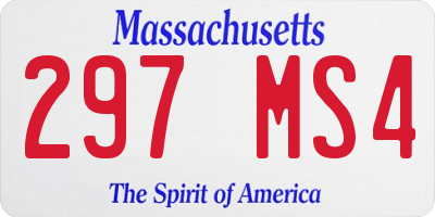 MA license plate 297MS4