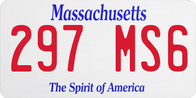 MA license plate 297MS6