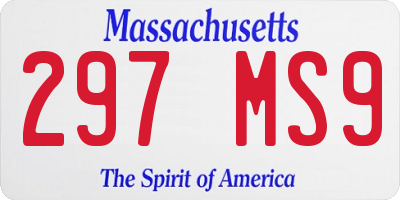 MA license plate 297MS9