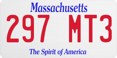 MA license plate 297MT3