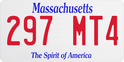 MA license plate 297MT4