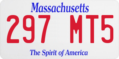 MA license plate 297MT5