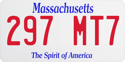 MA license plate 297MT7
