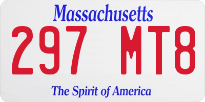 MA license plate 297MT8