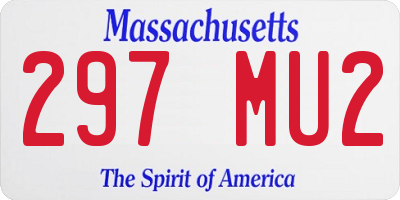 MA license plate 297MU2