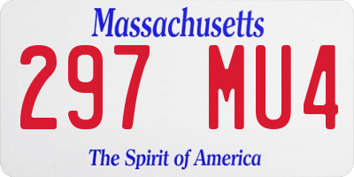 MA license plate 297MU4