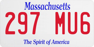 MA license plate 297MU6
