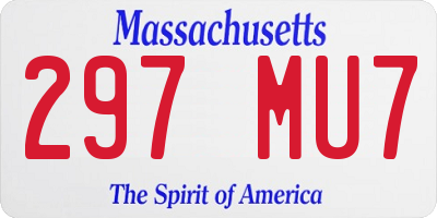 MA license plate 297MU7