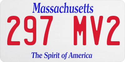 MA license plate 297MV2