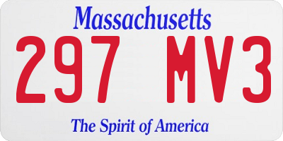 MA license plate 297MV3
