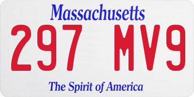 MA license plate 297MV9