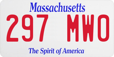 MA license plate 297MW0