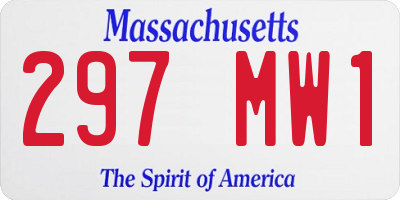 MA license plate 297MW1