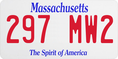 MA license plate 297MW2