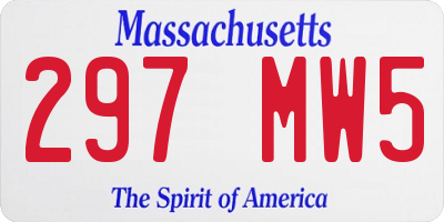 MA license plate 297MW5