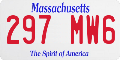 MA license plate 297MW6