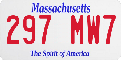 MA license plate 297MW7