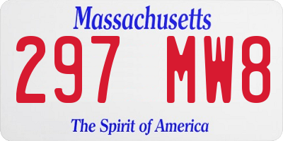 MA license plate 297MW8