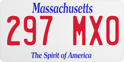 MA license plate 297MX0