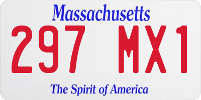 MA license plate 297MX1