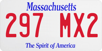 MA license plate 297MX2