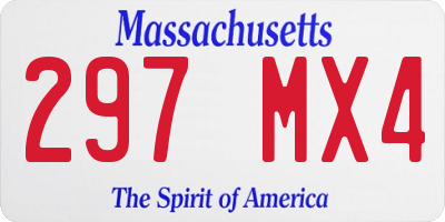 MA license plate 297MX4
