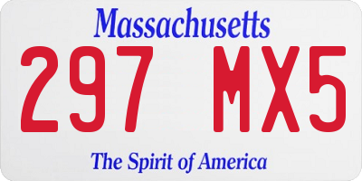 MA license plate 297MX5