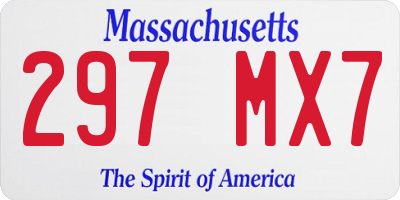 MA license plate 297MX7