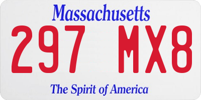 MA license plate 297MX8