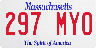 MA license plate 297MY0