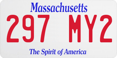 MA license plate 297MY2
